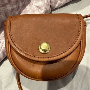 Vintage coach mini leather belt bag in tan